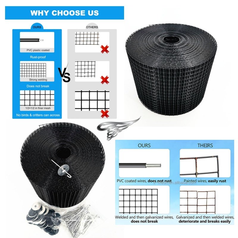 Welded Bird-Proofing Wire Mesh Your Solar panels 6" 8" 10"x30m Guard Protect Solar Panels from Pest Birds Solar Panel Mesh