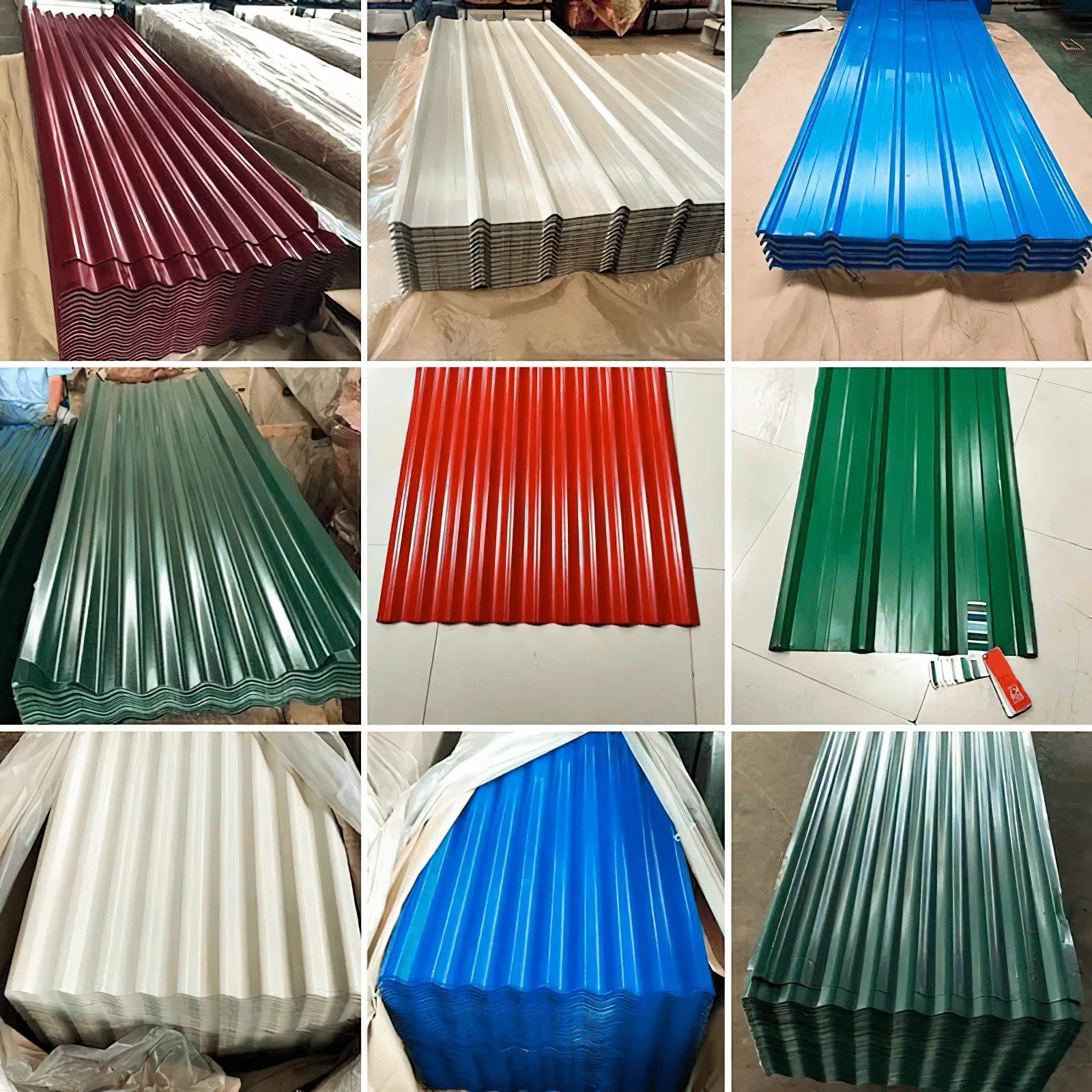 China Factory DX52D PPGI Color Coated Zinc Corrugated Galvanized Roofing Sheet Plate EN Standard with Cutting Service