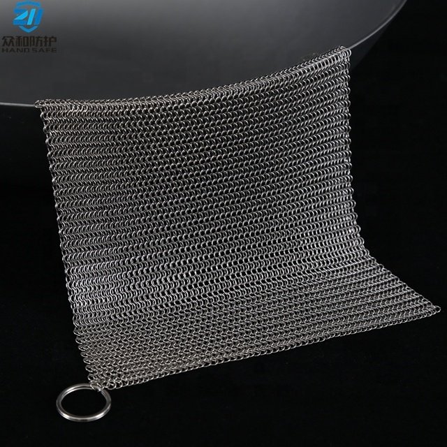 316L ChainMail Stainless Steel Scrubber Pot cleaning Washing Cast Iron Pan Ring Mesh Chainmail Scrubber