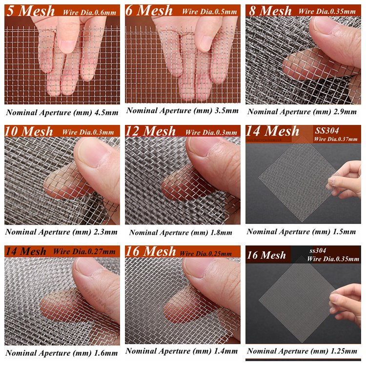 SS304 316 Oxidation Resistance Paper Making Fabric 100 200 400 Nickel Mesh Screen 20 Window Door Garden Plain Weave Wire Cloth