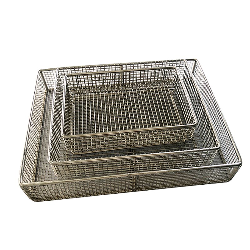 stainless steel Micron Wire Mesh Tray Autoclave Surgical Sterilizer Mesh Basket