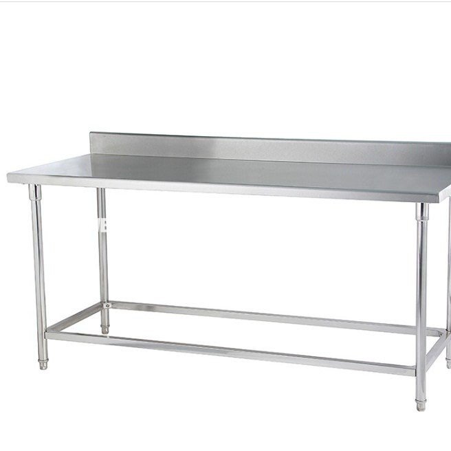 Commercial Kitchen 304 Stainless Steel Work Table With Backsplash Customized Size