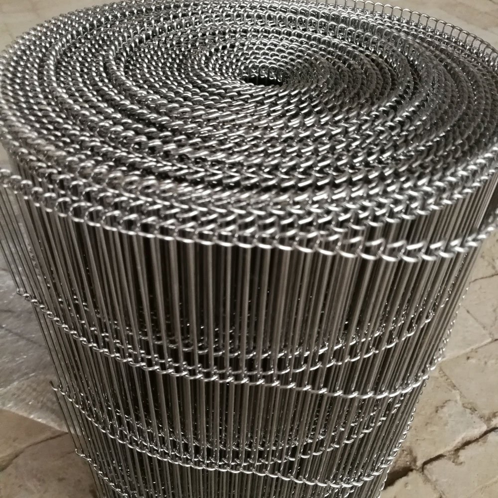 Professional stainless steel 304 wire woven spiral mesh grid conveyor belt