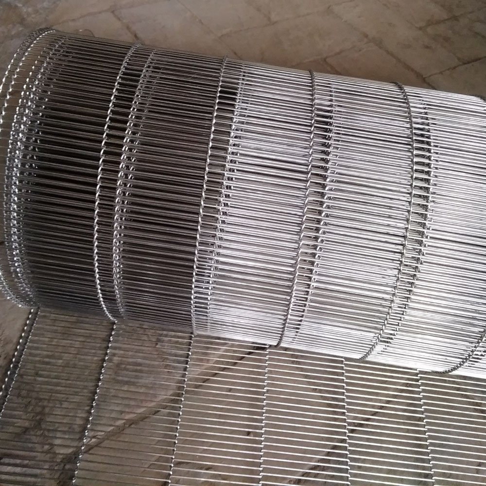 Professional stainless steel 304 wire woven spiral mesh grid conveyor belt