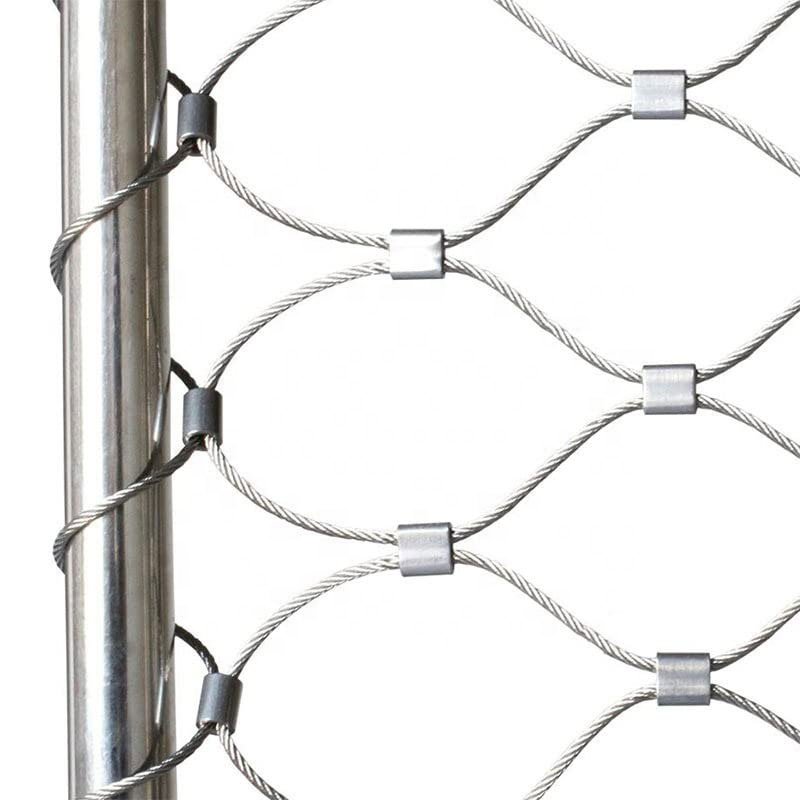 Supply AISI 304 316 Security Cable mesh Protective Stainless steel wire Rope mesh For Zoo Animal Cages