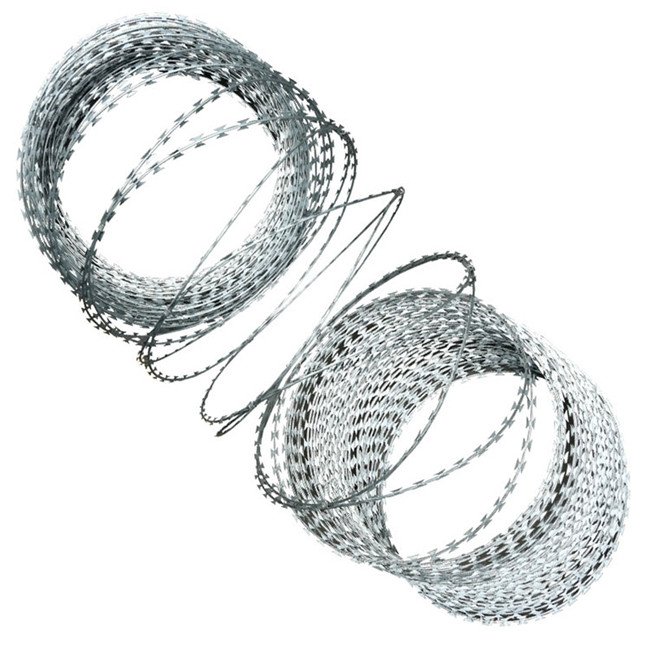 galvanized PVC Coated Barbed Wire Coil Steel Wire Cross Razor Wire Roll