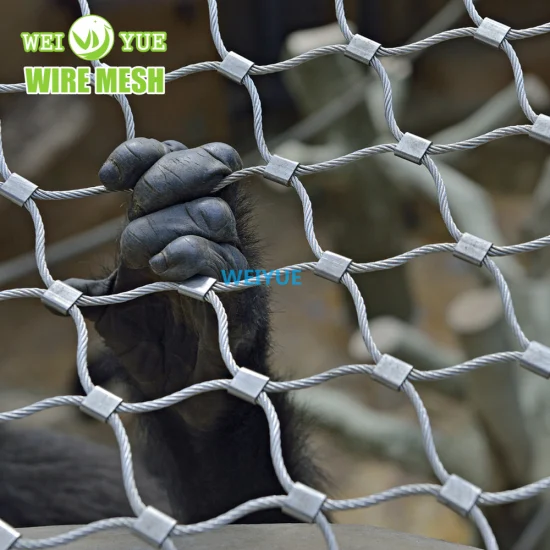 Construction Safety Animal Fence Stainless Steel Zoo Bird Aviary Netting Wire Rope Mesh In Black Oxide Netting