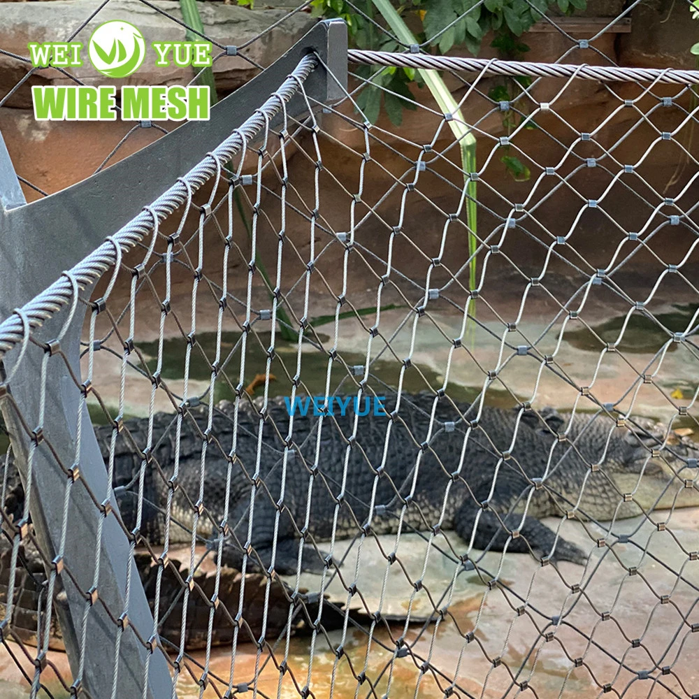 Construction Safety Animal Fence Stainless Steel Zoo Bird Aviary Netting Wire Rope Mesh In Black Oxide Netting