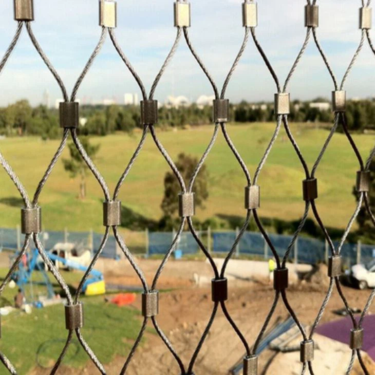 Construction Safety Animal Fence Stainless Steel Zoo Bird Aviary Netting Wire Rope Mesh In Black Oxide Netting