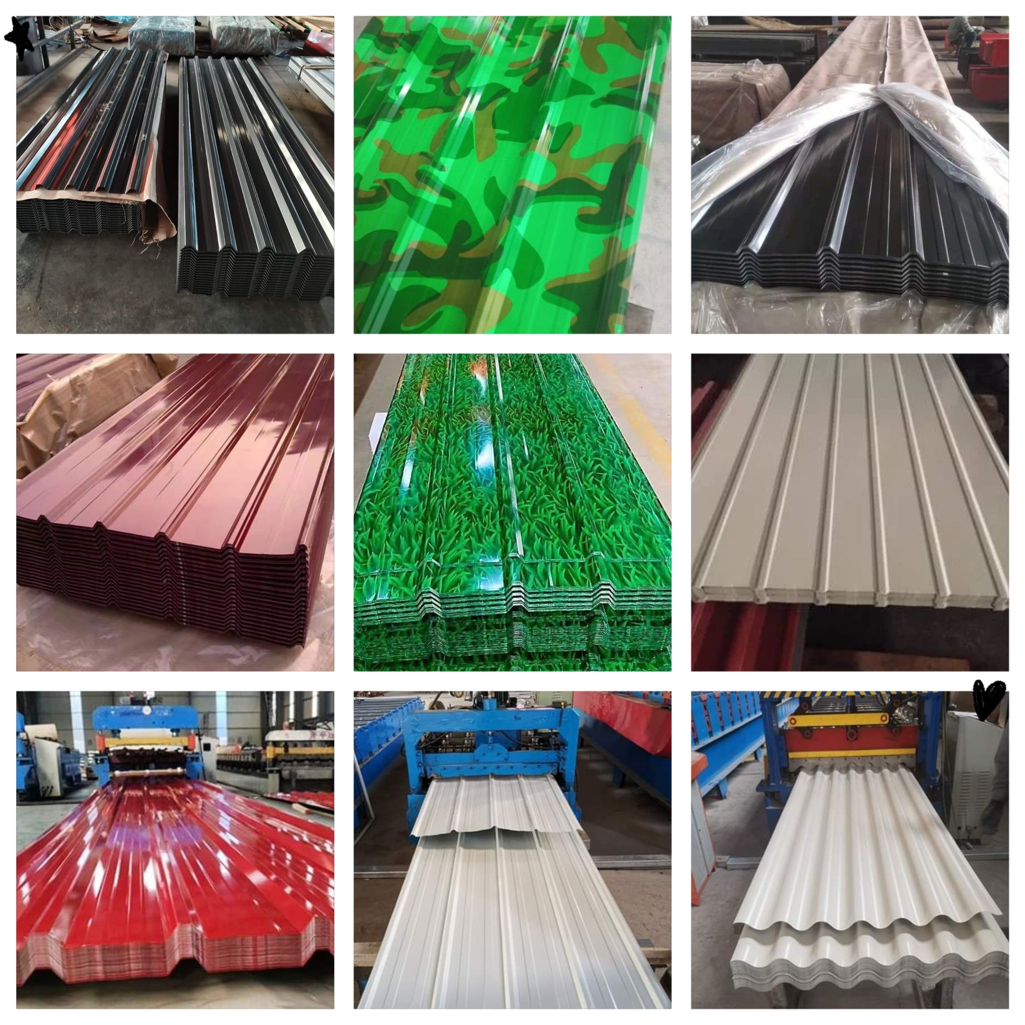 28gauge ibr sgcc corrugated prepainted galvanized zinc coated hot dip iron tile metal ppgi color roofing sheet building material