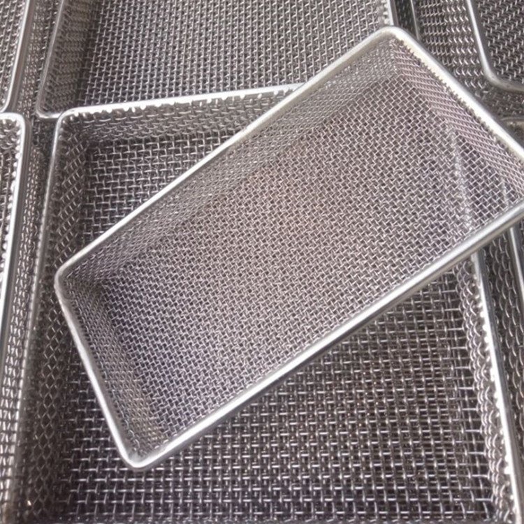 Sterilization stainless steel wire mesh basket for medical autoclave tray and kitchen bread basket