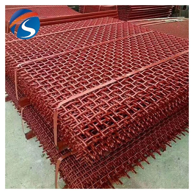 Sturdy structure mining sieving mesh 65mn crimped vibrating screen mesh