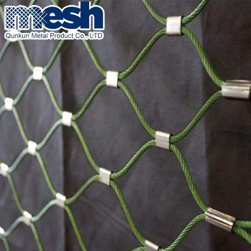 Ferruled type Flexible stainless steel wire rope mesh net Ferrule Zoo Fence 7x7 7x19 structure wire rope mesh net
