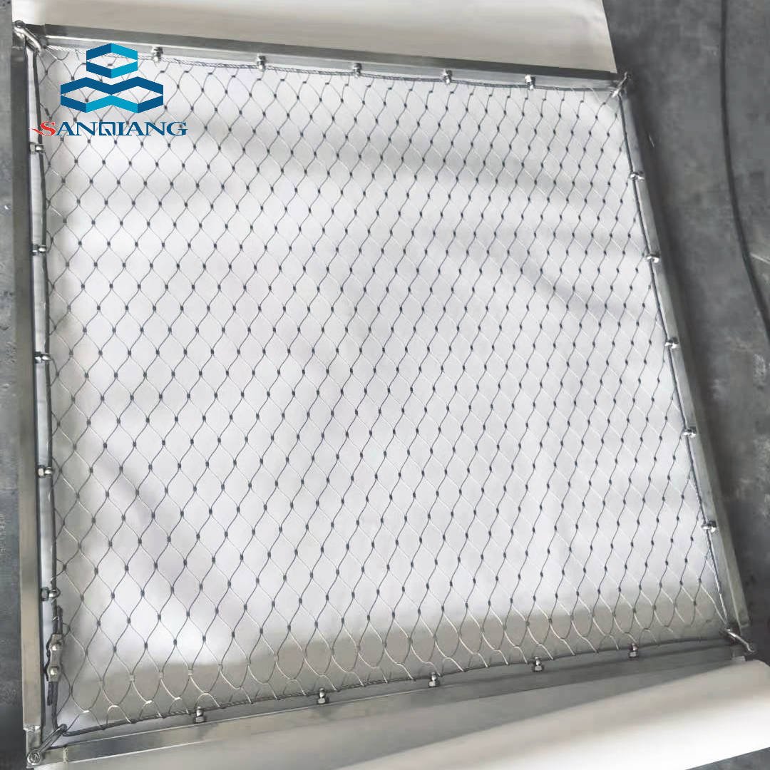 stainless steel wire rope mesh net fence security screens /cable mesh for Aviary zoo mesh