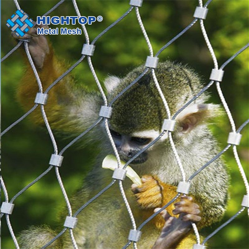 Flexible Ferrule Type Stainless Steel Wire Rope Mesh Monkey Cage Zoo Mesh