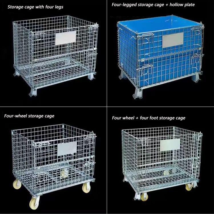 Foldable Iron Storage Cage with Steel Wire Mesh Durable and Portable Box for Organization and Space Saving