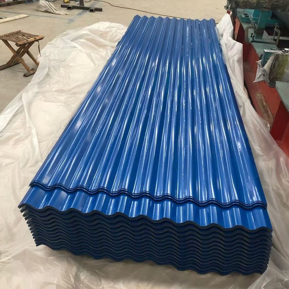 Factory direct color coated aluzinc corrugated bangladesh metal roofing sheet with low price