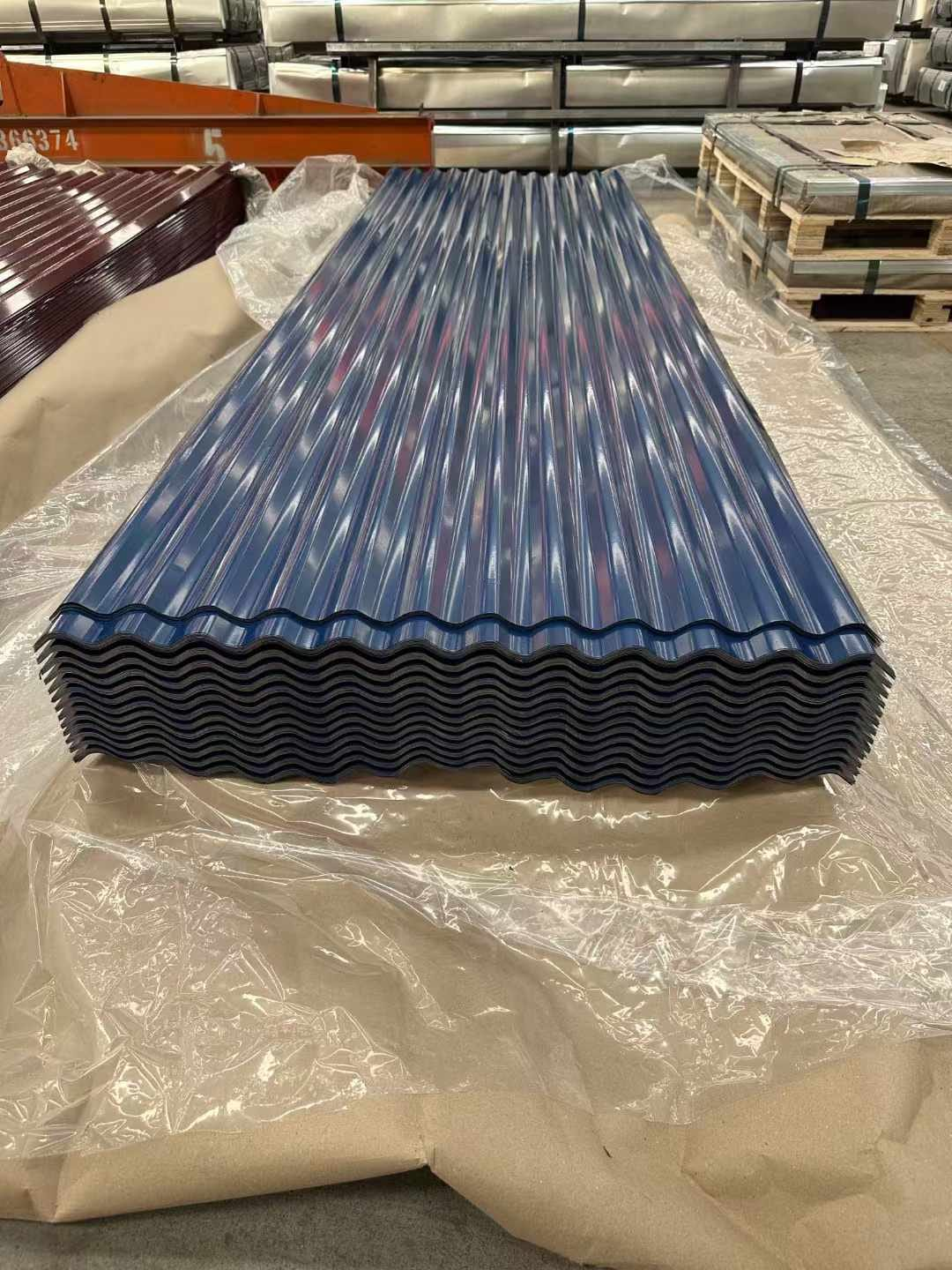 0.3mm Galvanized steel plate corrugated steel roofing sheet blue color price