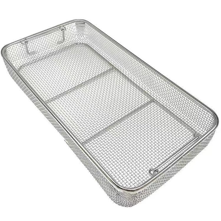 Professional Customization of 304 Ultrasonic Instrument Cleaning Basket with Cover Metal Stainless Steel Woven Wire Mesh
