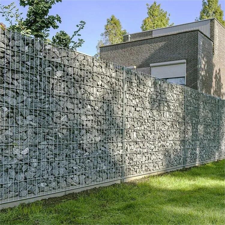 Hot dipped galvanized stone gabion basket fence welded gabion box wall galfan coated welded gabion retaining wall for outdoor