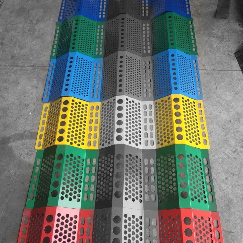 Structure Wind Fence/wind Barrier/windbreak Wall Professional Manufacturing Three Peaks Steel Blue Powder Coating Perforated