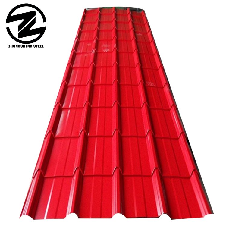 cheap trapezoid color 0.25mm thickness steel tile corrugated steel standard height of color roof per sheet