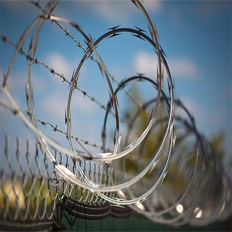Best Price CBT65 Snake Safety Cross Bracket Galvanized Concertina Barbed Razor Wire Coil For Protection
