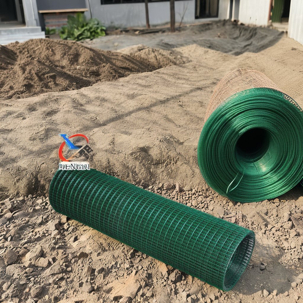 Factory High Quality Green PVC Coated 6 Gauge Welded Wire Mesh Fence 4x4 Square Hole Galvanized Steel for Construction