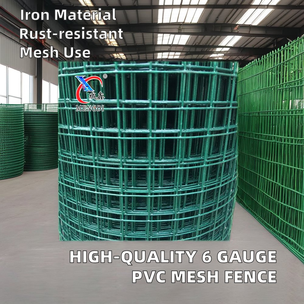 Factory High Quality Green PVC Coated 6 Gauge Welded Wire Mesh Fence 4x4 Square Hole Galvanized Steel for Construction