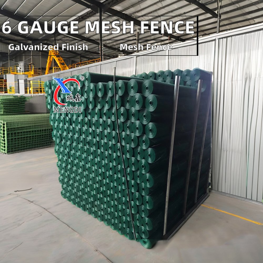 Factory High Quality Green PVC Coated 6 Gauge Welded Wire Mesh Fence 4x4 Square Hole Galvanized Steel for Construction