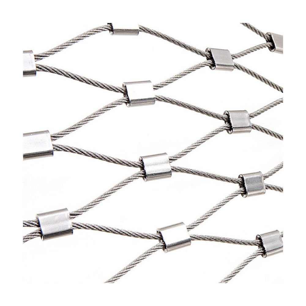 Cable Rope Stainless Steel Woven Ferrule Wire Zoo Mesh Net Supplier Four-Rope Stainless Steel Decorative Mesh