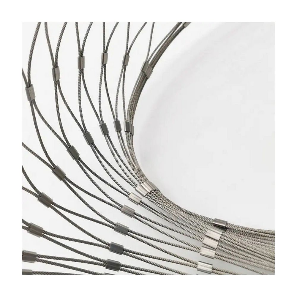 Cable Rope Stainless Steel Woven Ferrule Wire Zoo Mesh Net Supplier Four-Rope Stainless Steel Decorative Mesh