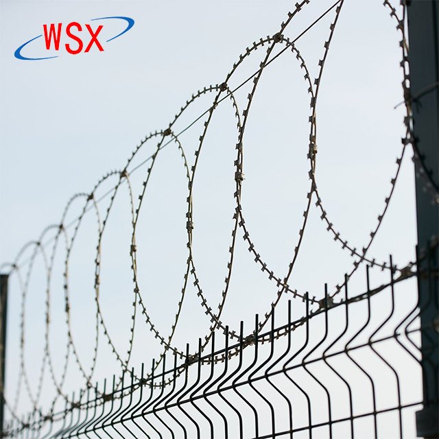 Hot Dipped Galvanized Iron Wire Concertina Razor Barbed Wire Coil for Fence and Protection