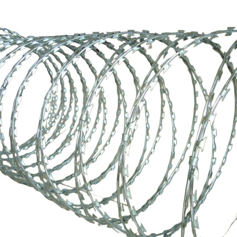 bto 22 low price concertina wire hot dipped galvanized razor barbed wire price for sale anti climb razor wire galvanized