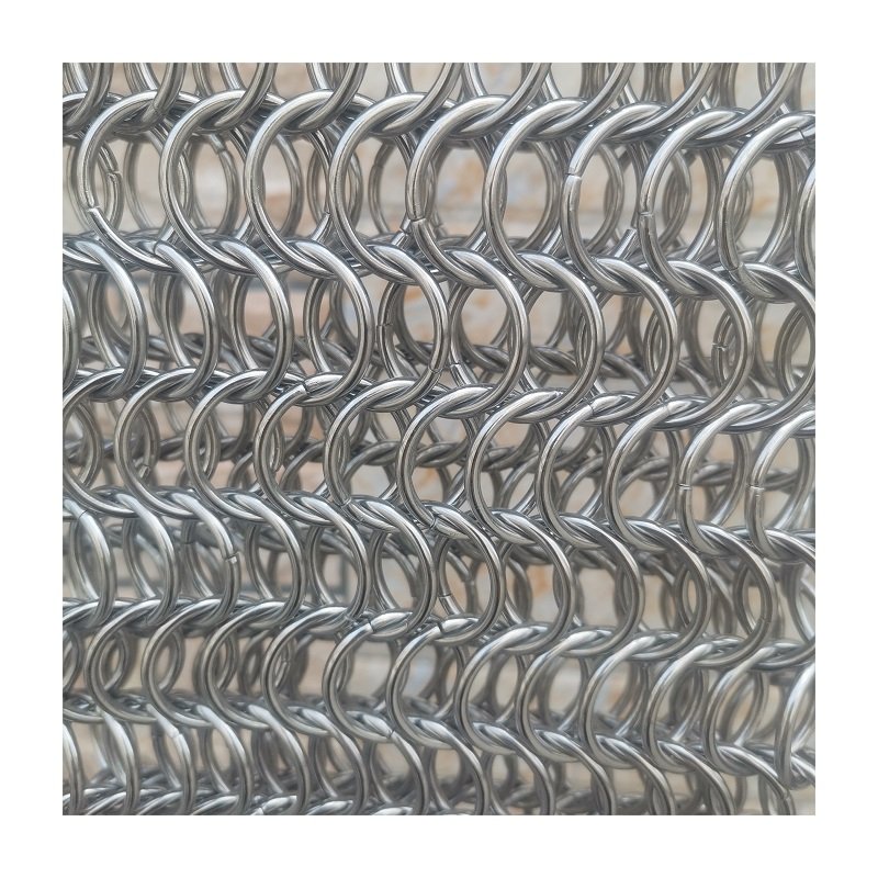 wire Chain Screen Curtain Stainless steel ring metal Decorative mesh net Interior Chain mesh