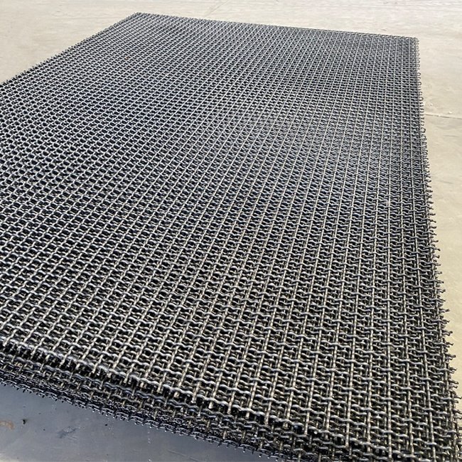 Durable and Bold 65Mn Manganese Steel Crimped Weaving Mesh Crusher Vibration Screen Ore Mesh