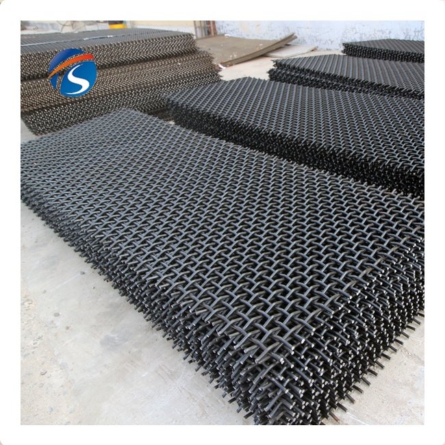 Durable and Bold 65Mn Manganese Steel Crimped Weaving Mesh Crusher Vibration Screen Ore Mesh