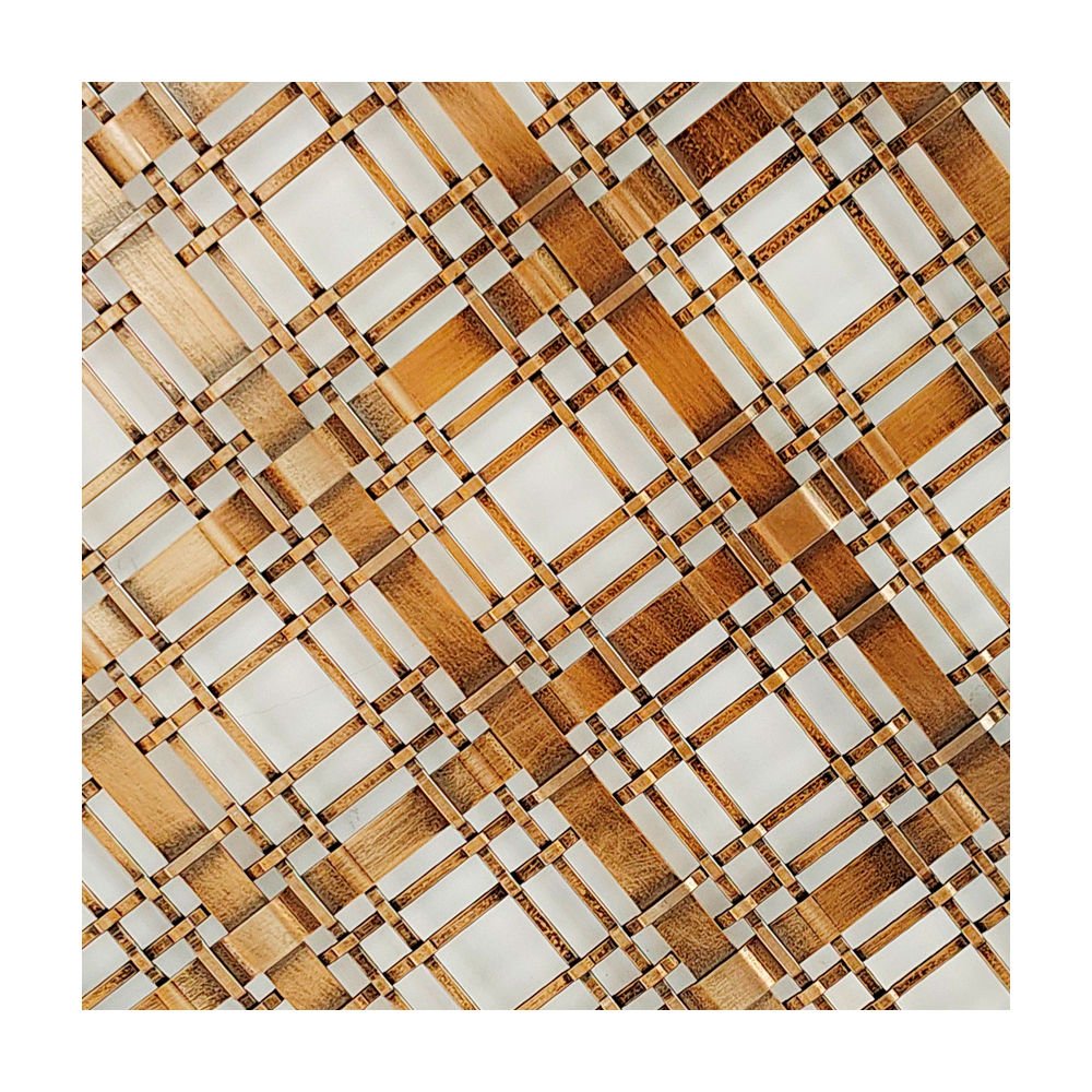 3mm Spring Coated Steel Gold Wire Mesh Sheets 20x20x1.5mm Fence Decorative Diamond Brass Wire 18 Mesh