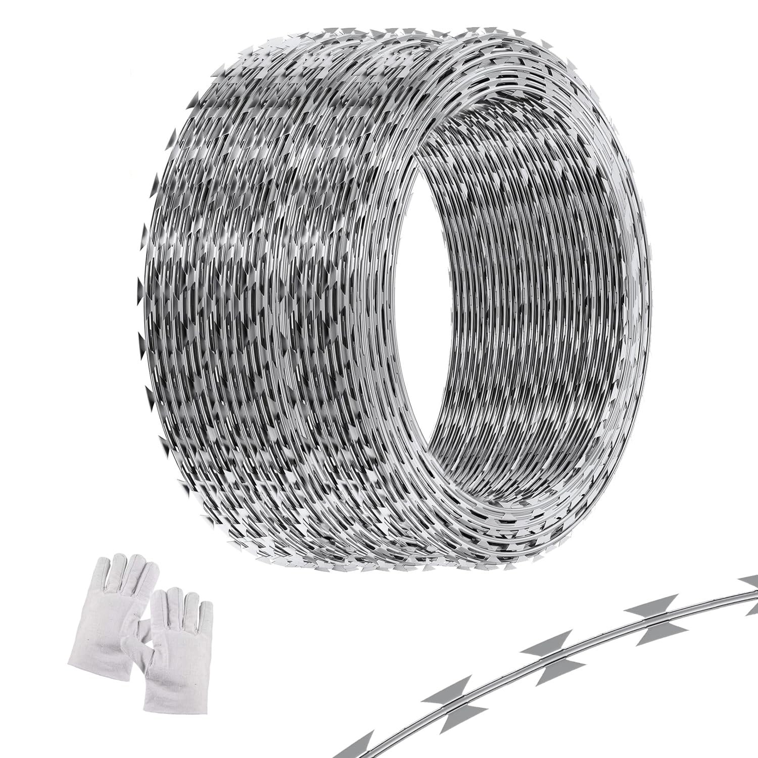 Hot Selling Boundaries Wall Security Galvanized Stainless Steel Concertina Cross Straight Razor Blade Barbed Wire Mesh Fence