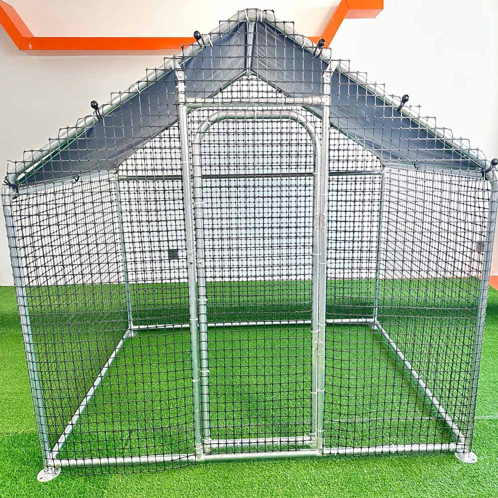 Metal welded mesh dog kennel large animal cages, double door steel dog house