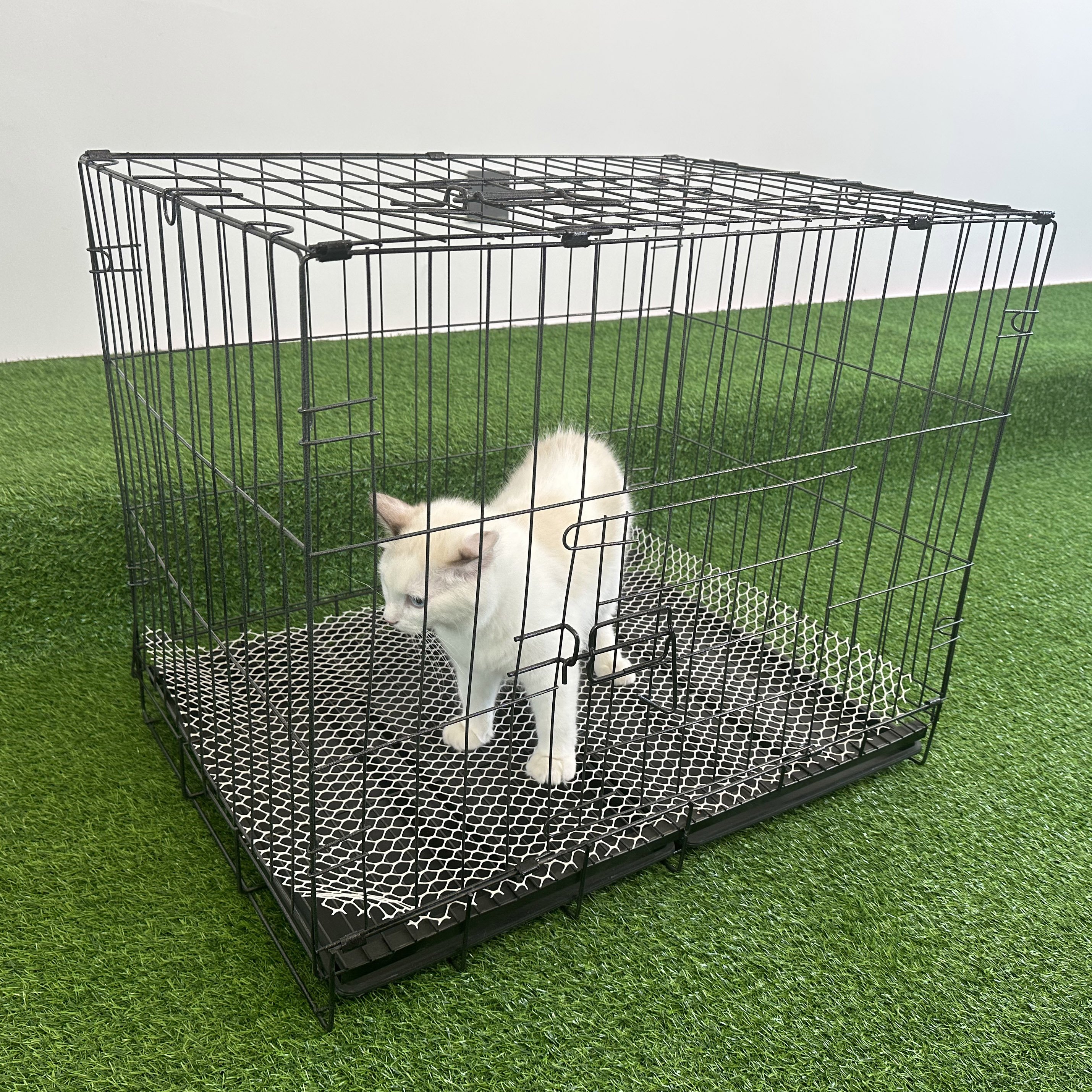 Metal welded mesh dog kennel large animal cages, double door steel dog house