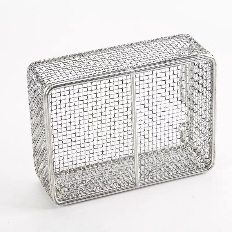 New Design Stainless Steel Wire Mesh Storage Basket With Handle Metal Customized Basket For Storage