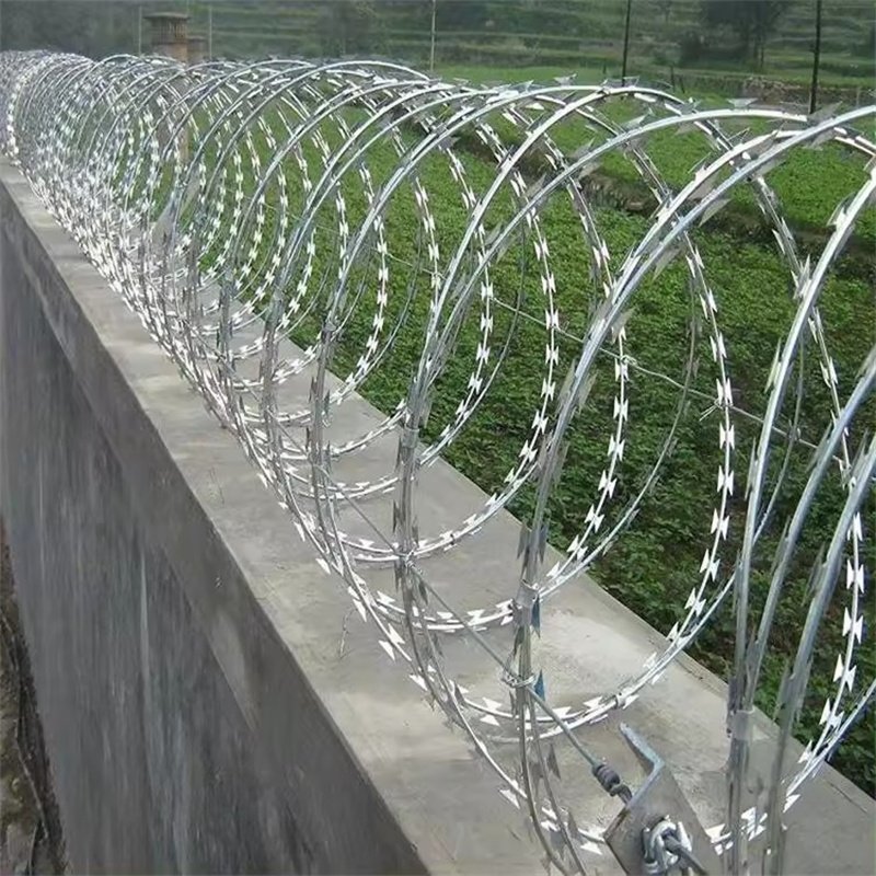 Rust Proof Snake Razor Barbed Wire Fence for Sale Pakistan Philippines Cost Per Metre Rapid Mobile Security Barrier with Trai
