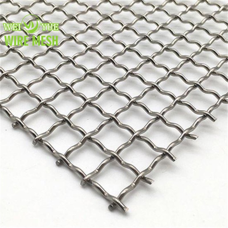 Manufacturer 8 10 Mesh 5mm wire diameter Hole 2x12 MM 304 316 316L Crimped Stainless Steel woven Wire Mesh for architecture