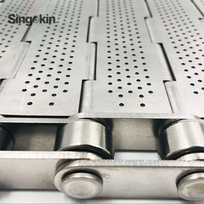 High Tension Stainless Steel Perforated Metal Hinged Steel Belt Conveyor