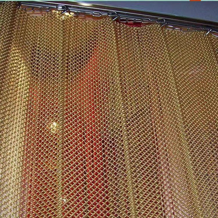 Popular beautiful decorative wire mesh stainless steel woven chain link ring wire mesh aluminum alloy screen for curtain wall