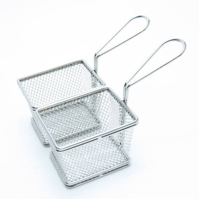Stainless Steel Mesh 304 Rectangle Round Square Chip Fry Mini Fryer Basket