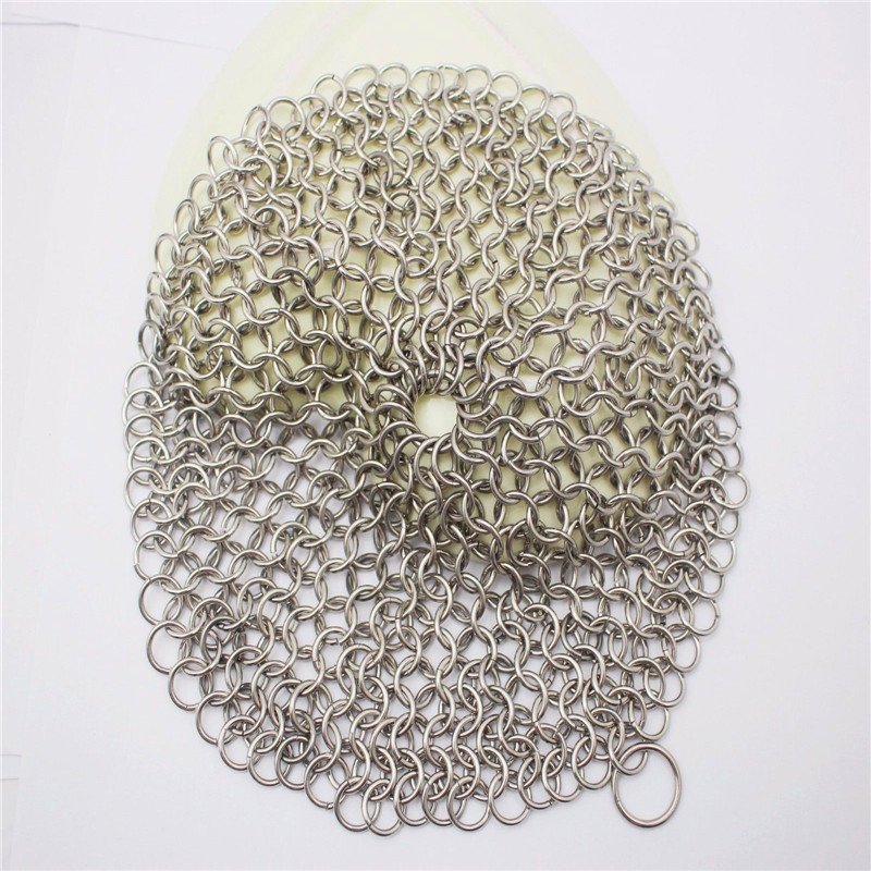 4'' X 4'' Food Grade Stainless Steel 304/316 Chainmail Scrubber for Pan Cleaning