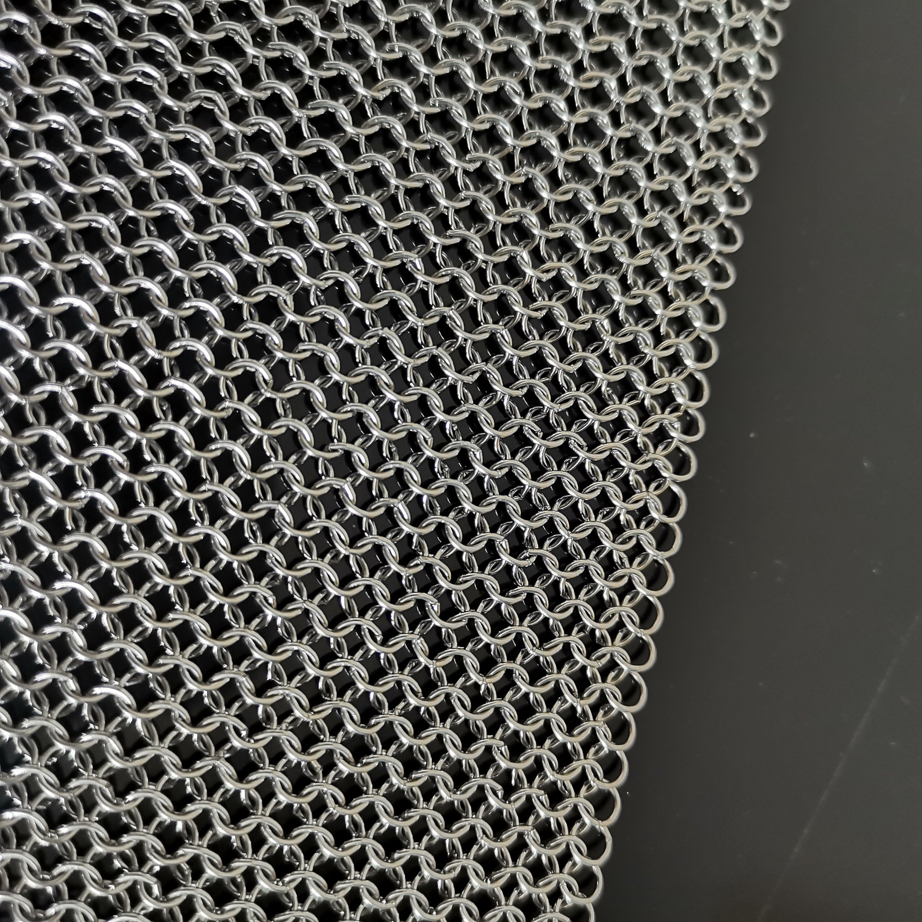 Stainless steel 316 chain mail wall curtain ring mesh weld chain mail build decorative mesh