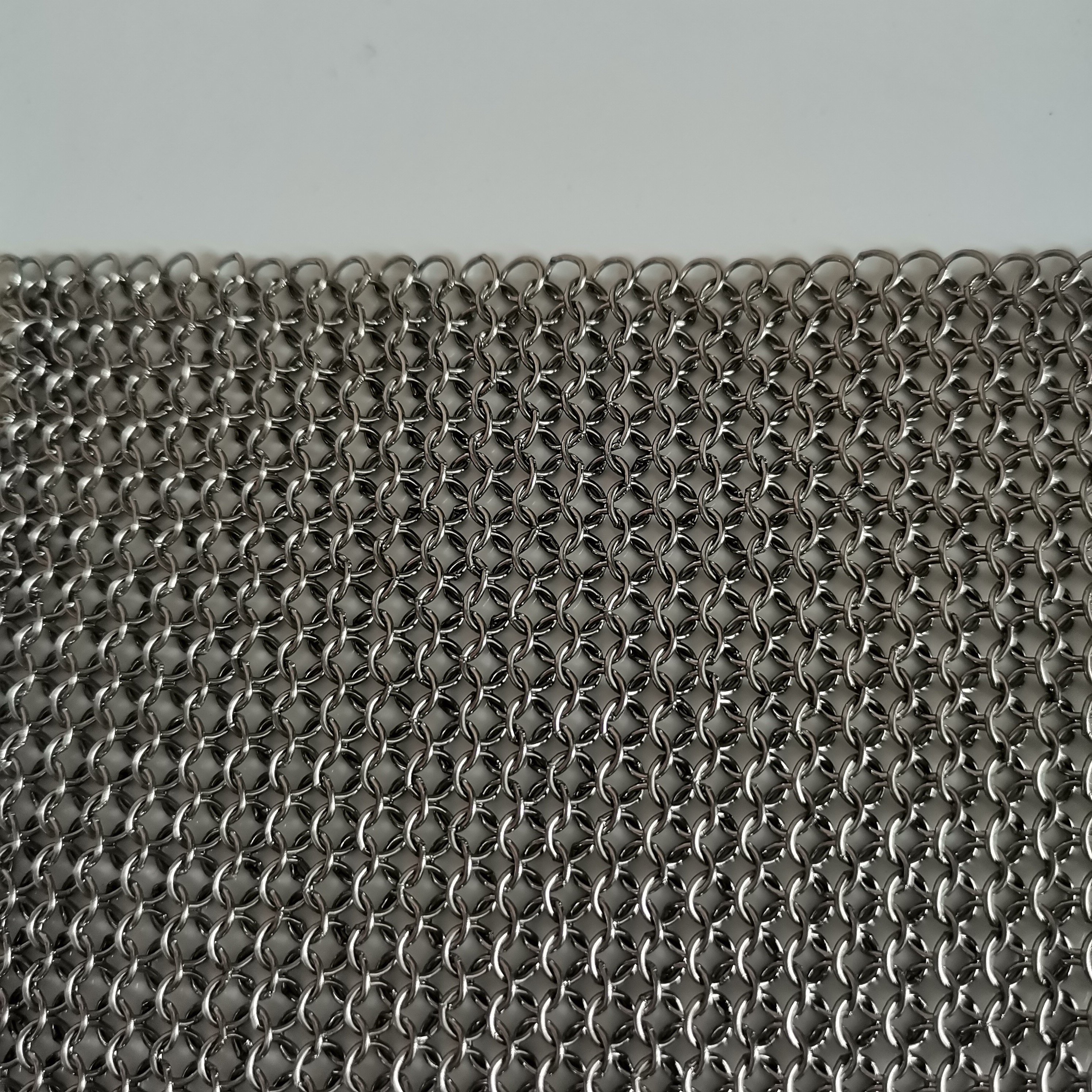 Stainless steel 316 chain mail wall curtain ring mesh weld chain mail build decorative mesh